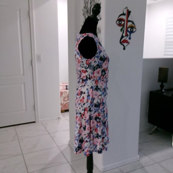 Ralph Lauren Floral Print Ruched Side Stretch Jersey Sleeveless Dress 6 - Picture 5 of 15